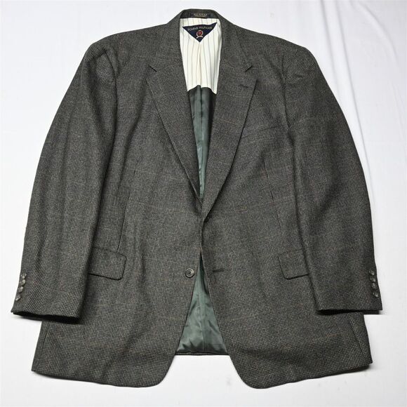 Vtg USA‎ Made Tommy Hilfiger 48L Soft Tweed 100% Wool Blazer Suit Jacket Coat